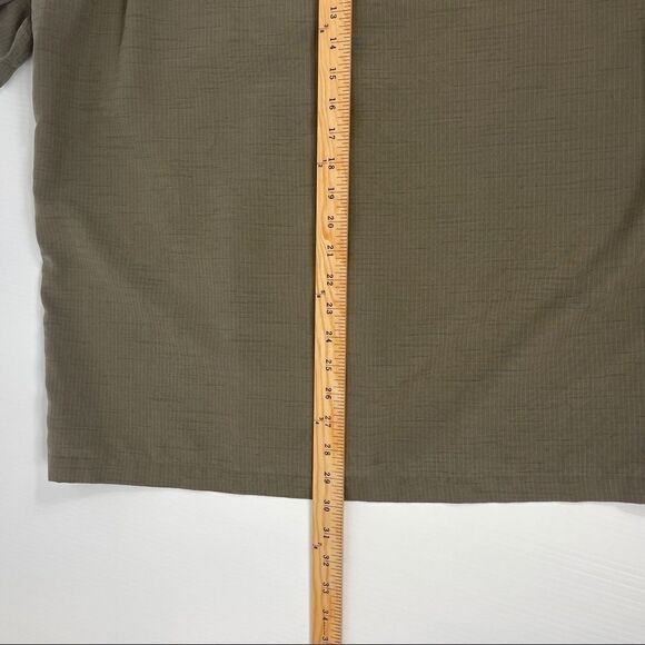 Quicksilver Shirt Short Sleeve Button Olive Green Camp Shirt Men's Size Large - Picture 7 of 8